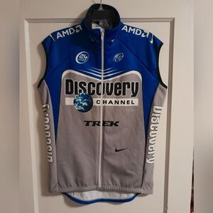 Y2K Nike Discovery Channel Trek Pro Cycling Team Thermal Vest Size XL ITALY OBO